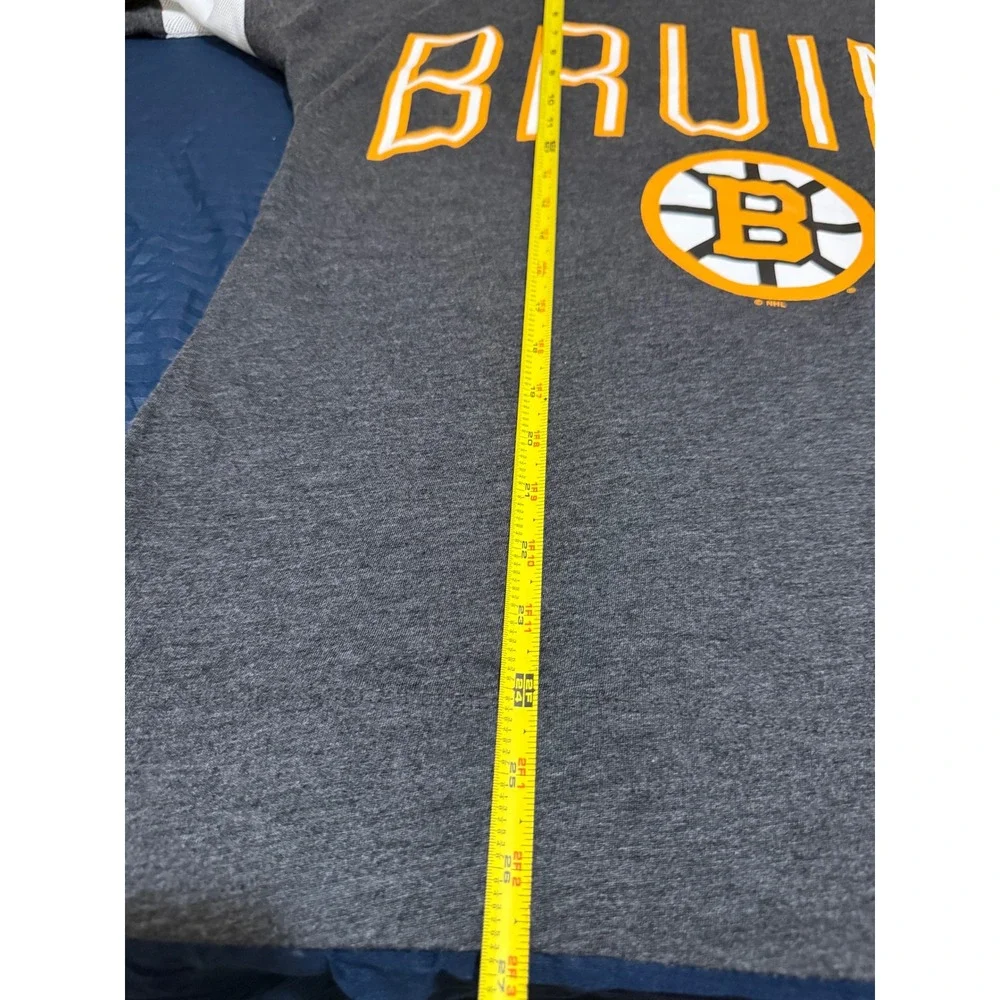 NHL Boston Bruins Girls Large 12/14 Long Sleeve Shirt Charcoal Gray Logo NWT